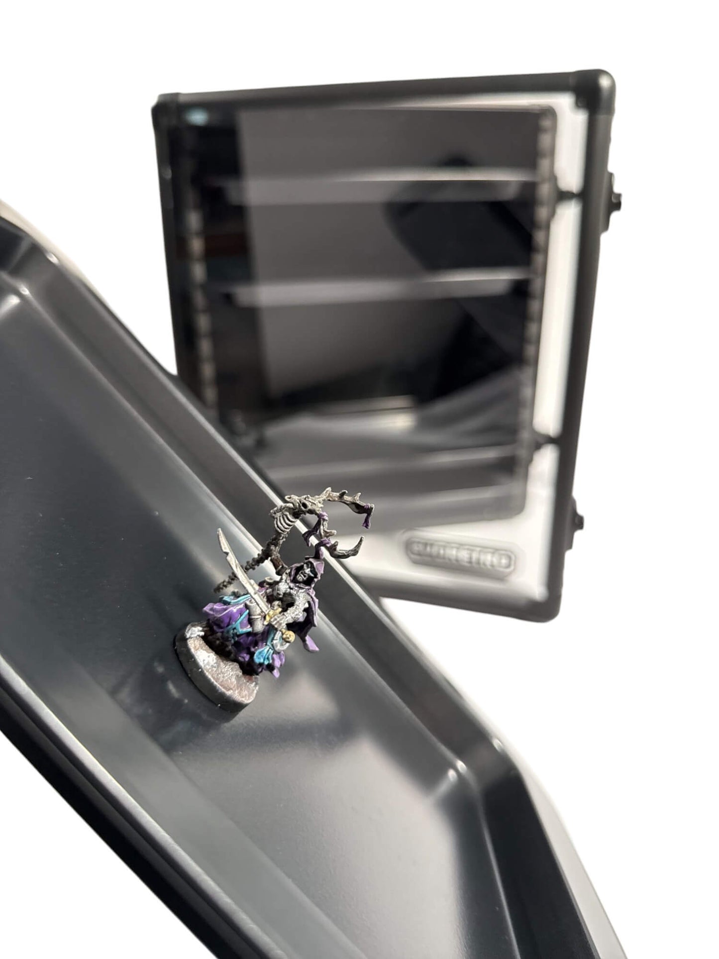 Close-up of a decorative magnet carrying case