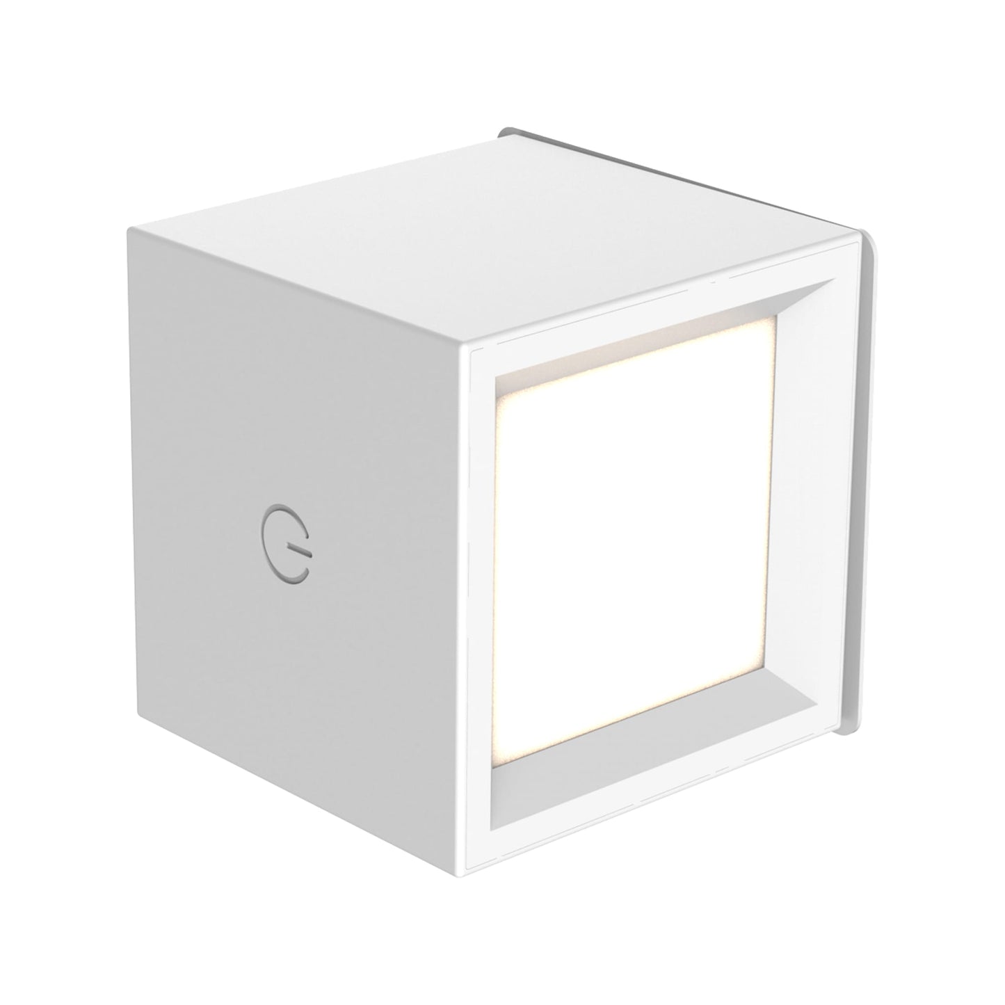 White square wall light fixture on a white background