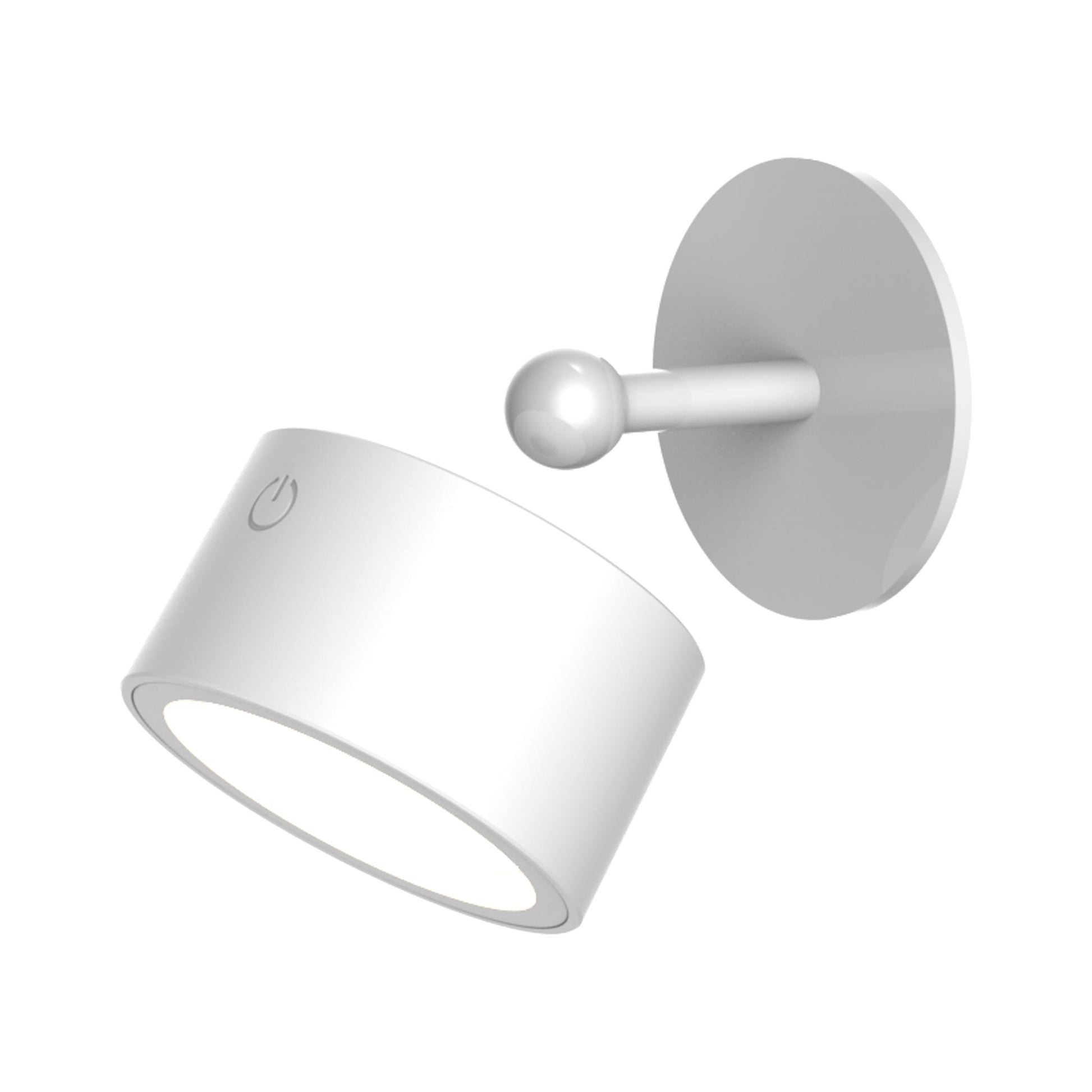 White wall-mounted light fixture on a white background
