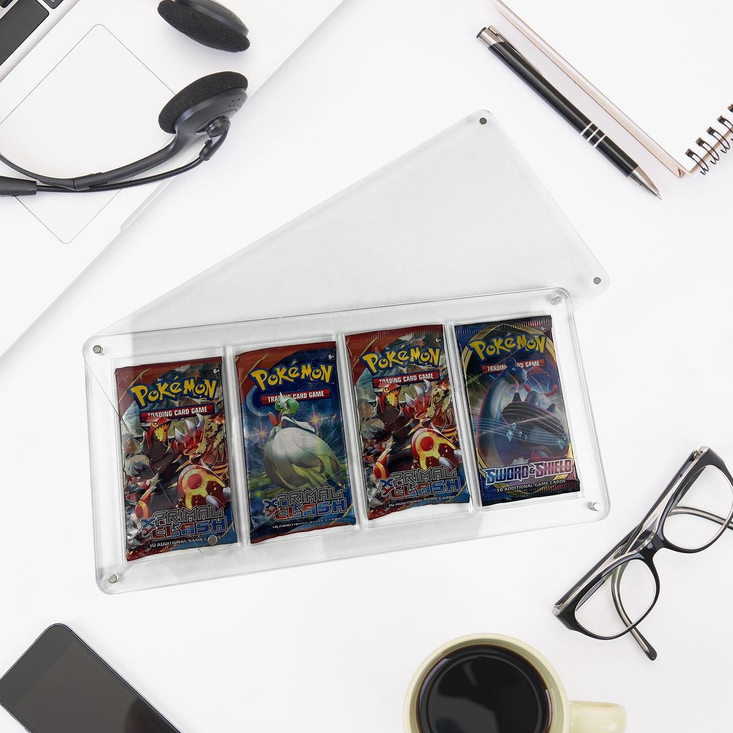 Magnetic Acrylic Booster Pack Display Case 4-Slot